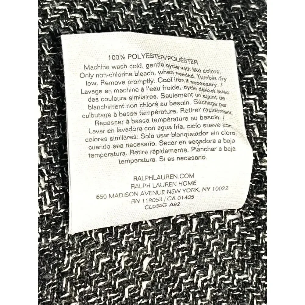 2 Ralph Lauren BARRINGTON Window Panels Curtains 54x96” Black White Grey